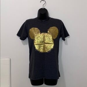 Unisex Retro Gold Spiral Micky Mouse Graphic Tee